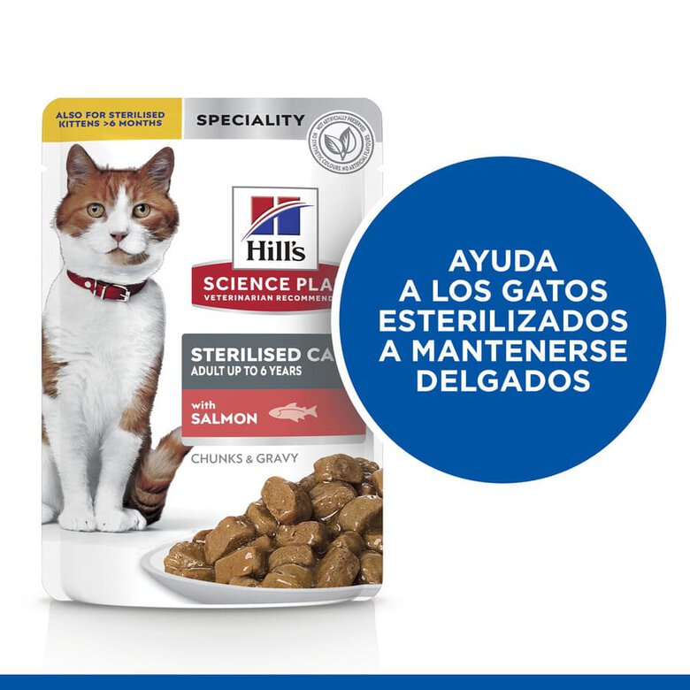 Hill's Science Plan Sterilized Young Adult Salmón sobre para gatos, , large image number null